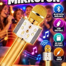 Bluetooth Hoparlör Usb Aux Sd Kart Destekli Karaoke Mikrofonlu Taşınabilir Ses Sistemi