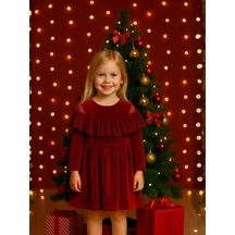 Kız Çocuk Omuzları Açık Kat Kat Fırfırlı Kırmızı Kadife Elbise-16404 Kırmızı Kız Çocuk Omuzları Açık Kat Kat Fırfırlı Kırmızı Kadife Elbise-16404 Kırmızı