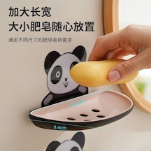 Dancemonkey Yaratıcı Duvara Monte Sevimli Panda Şeklinde Pembe Sabunluk pembe