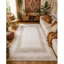 Hoom Rugs Sembol 2904 Bej Akrilik Dayanıklı Makine Halısı