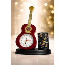 Gitarlı Kalemtıraşlı Çalar Saat Kırmızı - 861201739 Kırmızı