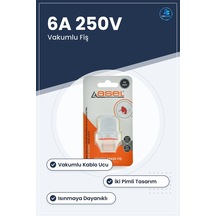 Vakumlu Erkek Fiş Mimoza 6a 250v Kablo Ucu Elektrik Bağlantısı Ev