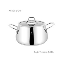 Sofram Venüs 24 Cm Derin Tencere - 5 Litre Gümüş