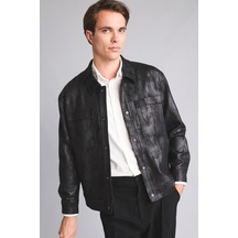 Defacto Ultra Yumuşak Slim Fit Gömlek Yaka Çift Cep Çıtçıtlı Süet Mont H2121ax26aubk27 Siyah-bk27