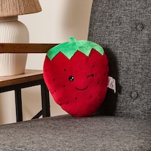 Soft Çilek Figürlü Yastık - Kırmızı - 25 Cm