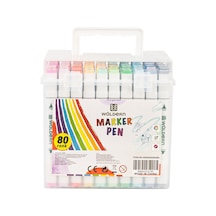 Waldern Premium 80'li Çift Taraflı Kalem Seti + Plastik Taşıma Ve Korum Çantalı