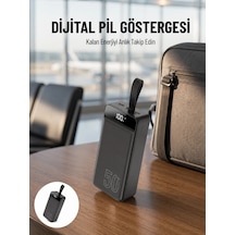 Powerbank 50.000 Mah Dijital Göstergeli Taşınabilir 4 Portlu Hızlı Powerbank Yeni Nesil siyah