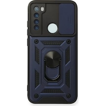 Xiaomi Redmi Note 8 Kılıf Pars Lens Yüzüklü Silikon - Lacivert Standart