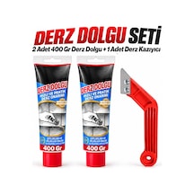 Tr Beyaz Hazır Derz Dolgu Seti 2 Adet 400 Gr 1 Adet Derz Kazıyıcı Fayans Arası Temizleme Yenileme Seti