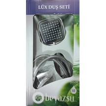 Beyazsu Duş Seti Takımı Başlık Çift Örgülü Hortum Mafsal Kare