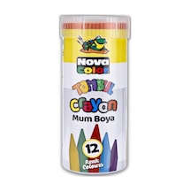Tombul Mum Boya 12 Renk Metal Kutu 12 Renk Crayon 1 Adet Novacolo