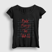 Presmono Kadın The Wall Pink Floyd T-shirt Siyah