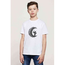 Aystronot Baskılı Unisex Çocuk Beyaz T-Shirt