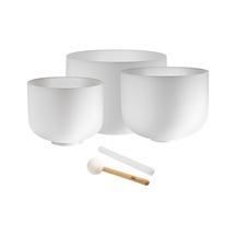 Meinl Sonic Energy 3-parça Crystal Singing Bowl Set G4 / E4 / C4, 432 Hz