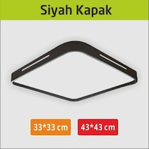 43x43 Siyah Kenarlı 42w Dekpratif Sıva Üstü Led Armatür Siyah