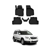 Skoda Yeti 2009-2017 Uyumlu 4d Havuzlu Paspas Kauçuk Siyah 5 Parça