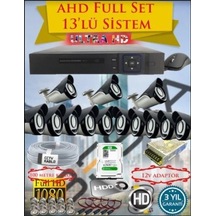 2mp Ahd 1080p Gece Görüşlü 13 Kameralı Güvenlik Sistemi - 500gb Hdd