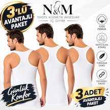 Erdem Erkek Beyaz Likralı Sporcu Atlet-3'lü Paket- 1121