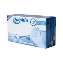 Dolphin Pudrasız Nitril Eldiven Mavi M 100'lü