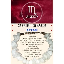 Gümüştel El Sanatları Sertifikalı Burç Taşı Akrep Burcu Aytaşı Bileklik Beyaz