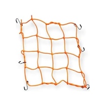 Motosiklet Kask Ve Bagaj Filesi Plastik Kancalı File 35x35 Cm Turuncu