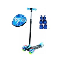 Unisex Çocuk Mavi Led Işıklı 3 Tekerlekli Twist Scooter Full Set Maviii