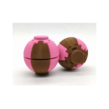 Alvera Press Küresi 3d Baskı Dönüşen Mekanik Fidget Stres Oyuncağı-kahverengi-pembe