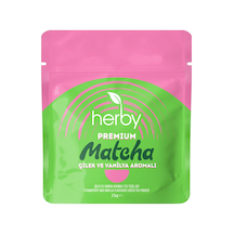 Herby Premium Matcha Çilek Ve Vanilya Aromalı 25 G - 8 Adet Tarı