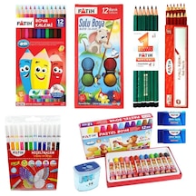Fatih Okul Kırtasiye Seti Pastel+Sulu+Kuru+Keçeli Kalem Fatih Set2