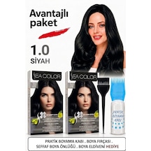 Sea Color Set Saç Boyası 1.0 Siyah 2 Li 2 Kutu+pratik Boya Kabı