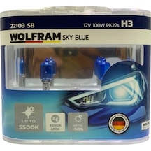 Wolfram 12V H3 Ampul 100W Beyaz Işık 5500K Germany 2 Ad N11.3791