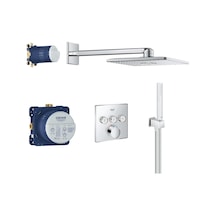 Grohe Smartcontrol Perfect Ankastre Banyo/duş Bataryası, Tepe Ve El Duşu Seti - 34712000 Gümüş
