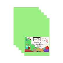 Fon Kartonu 50x70 Cm 120 Gr 5 Adet 50 70 Cm Renkli Fon Kartonu Kağıdı 120 Gr Okul Sınıf Etkinlik Kreş Okul Öncesi Yeşil