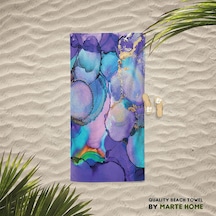 Purple Marble Plaj Havlusu Açık
