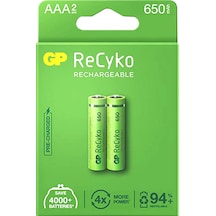AYT Ticaret HT-101 GP RECYKO 650 MAH R03 AAA ŞARJLI 2Lİ İNCE KALEM PİL GP65AAAHCE-2EB2 (GPRHCH63E000)
