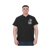 Mode Xl Büyük Beden Erkek T-shirt Polo Sail Boat U25302 Siyah Siyah
