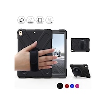 Apple Uyumlu iPad  Pro 10.5, 3 Katmanlı Standlı Zırh Kılıf-Shockproof Case (323622378)