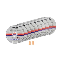 Kwb Kesme Diski İnce Açılı Taşlama 115 Mm - Paslanmaz Çelik Inox İçin Ayırma Diski - Saklama Kutusu Kulak Tıkacı Dahil - Abm. 115 X 1 X 22,23, Ø