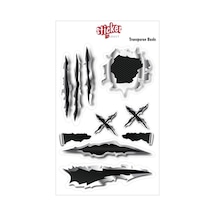 Metal Yırtılma Efekti Transparan Baskılı Sticker