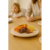 Akayev Traverten 25 Cm Ahşap Boncuk Ayaklı Sunumluk Çok Renkli
