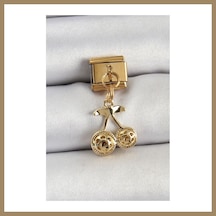 Bezos 316l Çelik Sallantılı Zirkon Taşlı Fiyonk Model Gold Renk Nomination C316l Çelik Sallantılı Kiraz Model Gold Renk Nomination Charm 22