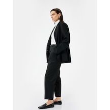 Koton Cepli Kemerli Yüksek Bel Oversize Cigarette Pantolon Siyah 6wak40020uw Siyah