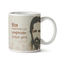 Cahit Zarifoğlu Anlayan Gerek İki Tarafı Baskılı Kupa Bardak Çok Renkli