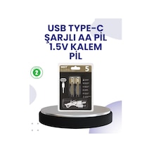 Ers Type-c Usb İle Hızlı Şarj Edilebilir Aa Kalem Pil 1.5v Lityum Çiftli Paket