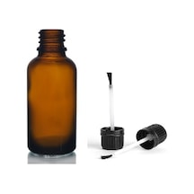30ml Kahverengi Cam Şişe Fırça Kapaklı, 12 Adet, Ecza Şişesi, Kozmetik Şişe, Yapıştırıcı Şişesi, Yağ Şişesi Diğer