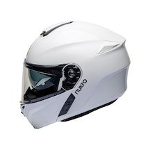 Nukro 938-sv Beyaz Çeneaçılır Motosiklet Kaskı