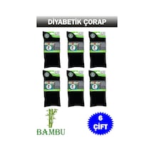 Dündar Çorap Kadın Bambu 4 Mevsim Diyabetik Uzun Çorap 6'lı Siyah