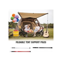 Pazly Kolay Kurulumlu Ayarlanabilir Alüminyum Kamp Çadırı Direği - Kırmızı/siyah/gümüş Seçenekleri Siyah