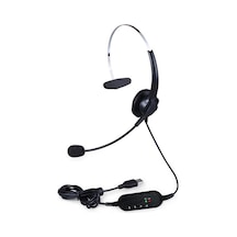 Qingmipy Usb Tek Kulaklı Çağrı Merkezi Kulaklığı - Gürültü Engelleme Mikrofonlu, Ses Kontrol Düğmeli, Hızlı Kurulum, Windows/mac Uyumlu Siyah