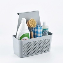 Orret Home Dolap İçi Asılabilir Plastik Organizer Deterjan Sünger Düzenleyici Askı Mutfak Banyo Dolap İçi Düzen Çok Renkli